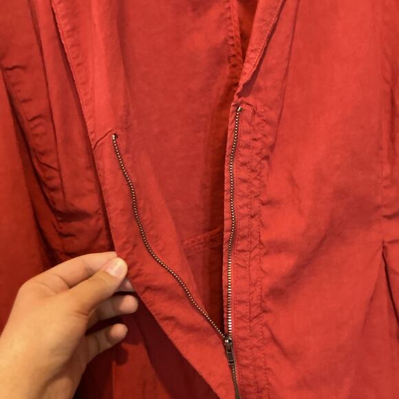 Eileen Fisher Stand Collar Burt Orange Zip Linen Jacket Size 2X - Picture 7 of 10